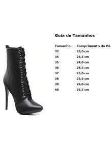 Women's Thin Heel Boot With Front Lace-Up And Modern Style - Black - View 6