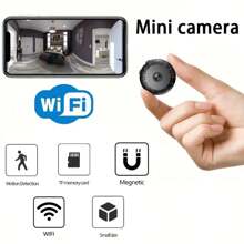 HD Mini WiFi Security Camera With Night Vision & Motion Alerts - USB Rechargeable, Portable, Wide-Angle, Easy App Setup
