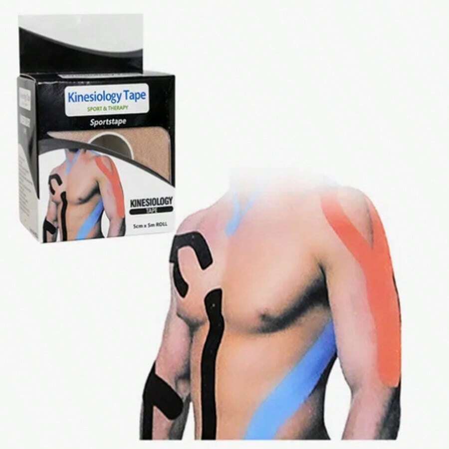 Rollo cinta parche muscular vendaje deportiva kinesiológica soporte articulaciones reduce lesiones recuperación rápida ideal entrenamiento fitness sport - Amarillo - Ver 1