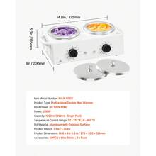 Double Wax Warmer, 1200ML Professional Dual Wax Warmer For Hair Removal, 32 ℉ - 212℉ Adjustable Electric Waxing Heater Pot With 50PCS Waxing Sticks For Home Use, Beauty Salon, Spa - Xem 7