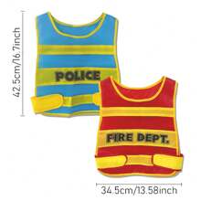 2 件儿童角色扮演服装、消防员制服、制服、角色扮演玩具、适合男孩和女孩、户外玩具、多人玩具、节日派对装扮、万圣节服装、适合作为节日礼物、生日礼物、圣诞节礼物、万圣节礼物、返校礼物 - 彩色 - 查看 6