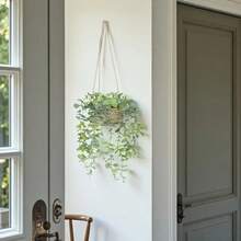 1/2PCS Artificial Eucalyptus Hanging Plant - 12.6 Inch Fake Greenery In Woven Basket, All-Season Home Decor For Living Room, Bedroom, Porch - Holiday Decor (Christmas, Halloween, Easter, Thanksgiving) - Indoor/Outdoor Use - màu xanh lá - Xem 9