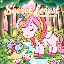 Bosque secreto: Libro para colorear divertido, lindo y acogedor para adultos - 24 páginas de escenas de bosque para colorear para aliviar el estrés: Adecuado para amigos que les gusta colorear (Espacio acogedor para colorear)