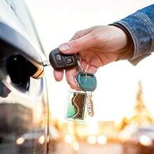 1/2/5个装长方形亚克力空白钥匙扣，透明相框钥匙圈吊坠 - 彩色 - 查看 2