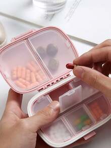 4/1pcs 8-Slot Pill Box, Portable Sealed Pill Case, Mini Waterproof Moisture-Proof Travel Pill Storage Box, Small Pill Box, Wallet Vitamin Fish Oil Divider Container, Suitable For Outdoor Camping, Hiking, Fishing, Mountaineering, Travel, Vitamin And Supplement Storage, Small Pill Bottle