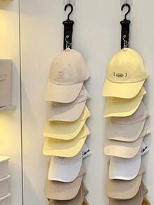 不锈钢帽子架，带 8 个夹子 - 可收纳 16 顶棒球帽 - 家居及衣橱非电动帽子收纳整理架 - 彩色 - 查看 9