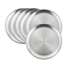 Stainless Steel Plates, 7.87 Inches Dinner Dishes Serving Camping Plates For Picnic Outdoor Camping, Reusable And Dishwasher, Festival Supplies - Multicolor - View 12