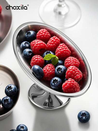 choxila 1pc Stainless Steel Dessert Cup, Ice Cream Cup, Dessert Bowl, Yogurt Snack Candy Cups, Salad Fruit Pudding Bowls, For Party/Holiday/Festival/Family Gathering