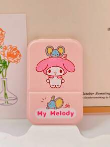 1个PU翻盖加厚镜面，酷洛米/Hello Kitty图案，便携式化妆镜，方便放置于桌面 - 彩色 - 查看 14