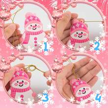 Pink Christmas Tree Decorations - 12/24pcs PVC Pink Christmas Tree Ornaments, Suitable For Decorating Christmas Trees, Santa Claus, Gingerbread Houses, Etc., Ideal Christmas Gift Choice. - Pink - View 7