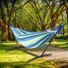 Double Hammock With Stand Included 450lb Capacity Steel Stand, Premium Carry Bag Included And Two Anti Roll Balance Beam - 綠色 - 查看 6