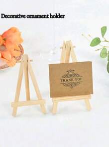 1/3pcs Wooden Easel Frame Wedding Table Number Card Holder Photo Display Stand, Craft Painting Artist Supplies Home Decoration, Natural Wooden Easel Tripod Display Conference Wedding Table Business Card Holder Display Stand Painting Crafts Wooden Display Stand For Artwork, Children's Mini Easel, Multi-Functional Painting Showcase, Triangle Phone And TV Stand Back To School - Wood Color - View 6