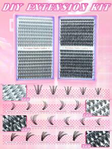 800 Stück Cluster Wimpern Set - 10D, 20D, 30D, 40D D - Locken DIY Einzelwimpern mit 8 - 16mm Länge für natürliche bis dramatische Augenblicke, perfekt für Wimpernverlängerung & Make-up zu Hause