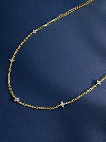 1 chiếc lắc chân bạc S925 tối giản đính đá Zirconia hình hoa, món quà trang sức tinh tế dành cho phụ nữ hoặc bạn gái. - Hoa nhỏ tính khí - Xem 4