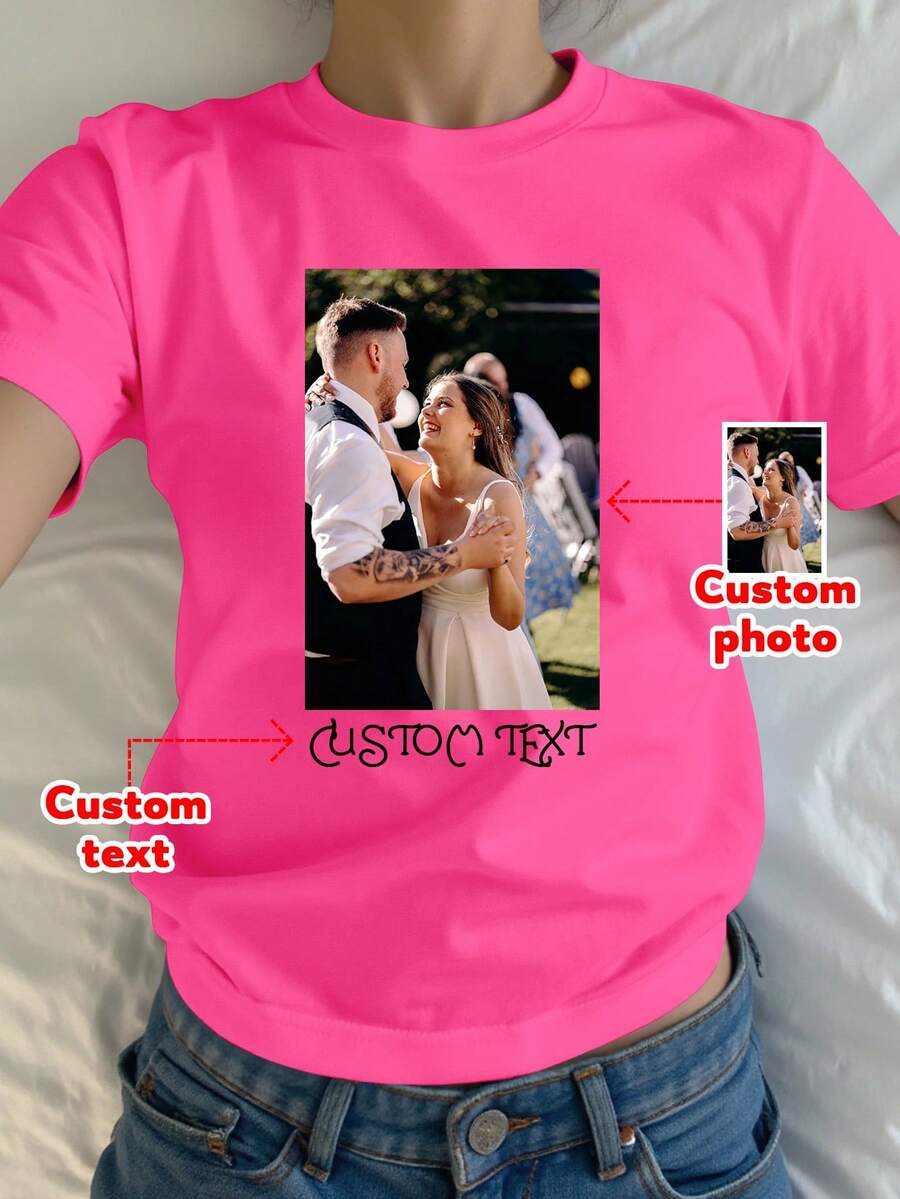 Personalized Photo T-Shirts - Hot Pink - View 1
