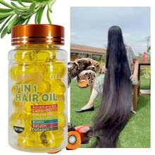 GZE 七合一护发油，含迷迭香和蓖麻油 - 强韧秀发，减少断裂，修复分叉 - 黃色 - 查看 5