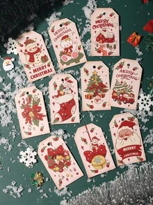 50pcs/Set Christmas Party Gift Candy Baking Boxes, Paper Boxes, Paper Bags, Hang Tags, Cards, Labels, Including Ropes