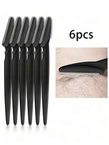 6/12/30pcs/Set Eyebrow Razor Kit, Eyebrow Trimmer & Shaver, Exfoliating Skin Scraper, Body Hair Removal Trimmer & Facial Eyebrow Razor Set With Long Handle Blades & Protective Cover, Suitable For Travel, Unisex Eyebrow Grooming Tool