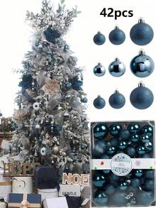 42 Stücke Weihnachtsparty dekorative Kugeln, Weihnachtskugeln zum Aufhängen, Weihnachtsschmuck, Plastikkugeln, Hängedekokugeln, Weihnachtsdekoration, geeignet für Weihnachtsbaum Szene Dekoration, Heimdekoration, Outdoor-Dekoration, Feiertagsparty Dekoration, Weihnachtsparty Zubehör, weihnachtliche festliche Hängeornamente, Event Party Geschenke, Weihnachtskugel Geschenkset, Frohes Neues Jahr, Geschenk für Freunde und Familie Raumdekoration Winterweihnachtsdekoration Weihnachtsgeschenke Weihnachtsdekoration - Verschiedenfarbig - Übersicht 6