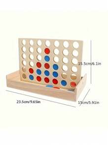10.16 厘米木制四连棋连接棋盘游戏，可折叠经典家庭趣味玩具，适合旅行/圣诞节礼物 - 四連棋遊戲 - 查看 3