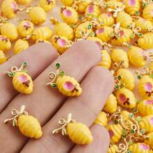 2/4/9pcs Mixed Colorful 3D Alloy Drip Oil Cute Animal, Fruit, Food, Marine Life Series Pendant DIY Necklace, Bracelet, Earring Jewelry Making Accessories