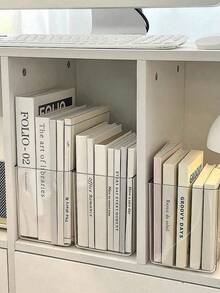 1 件优质亚克力透明加厚创意简约大容量书架，办公桌书籍和文件整理器，返校