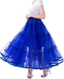 Plus Size Ankle Length Petticoat Crinoline Underskirt For Weddings - 寶藍色 - 查看 5