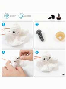 15 件塑料安全眼睛和鼻子，手工娃娃眼睛和熊鼻子（带垫圈），适用于万圣节装饰、圣诞节装饰、DIY 工艺品、钩针娃娃和毛绒动物（各种尺寸）、装饰房间、装饰房屋工具套装、学生手工学校用品