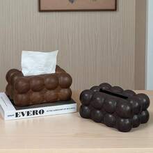 1pc Cotton Candy Design Paper Towel Holder Box, Wooden Texture Tissue Box, Multi-Function Storage Box Suitable For Living Room, With Remote Controller Storage Box, Desktop Tissue Box - Multicolor - View 11