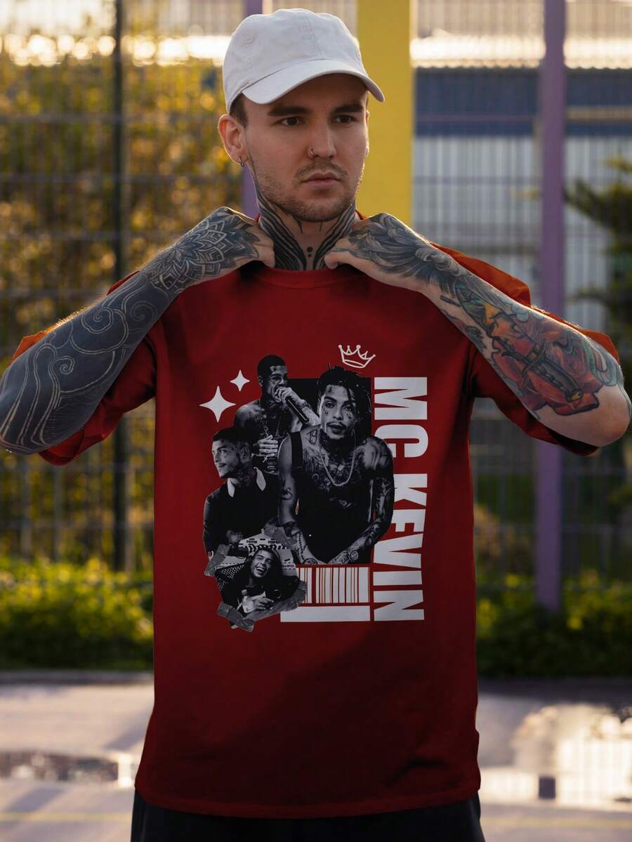 Camiseta Unissex Personalizada Mc Kevin Masculina Feminina 100% Algodão Malha 30.1 Linha Premium - Marrom - Visão 1