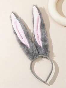 1pc Sexy Bunny Ear Headband, Cosplay Accessory For Halloween Party - Grey - View 3