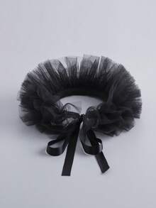 1pc Exaggerated Ruffled Detachable Mesh Fake Collar For Women - Multicolor - View 14