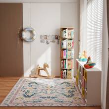 Carpet 140 X 200 Cm, Machine Washable And Easy To Clean, Retro Carpet With Subtle Elegance Pattern, Rectangular Design, Suitable For Bedroom, Living Room And Dining Room, Colors: Orange, Golden Gray, Beige, Green, Short Pile Carpet Made Of Artificial Cashmere, Foldable And Non-Slip, Carpet Anti-Slip Stickers.