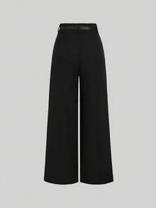 Women High Waist Loose Straight Leg Suit Pants