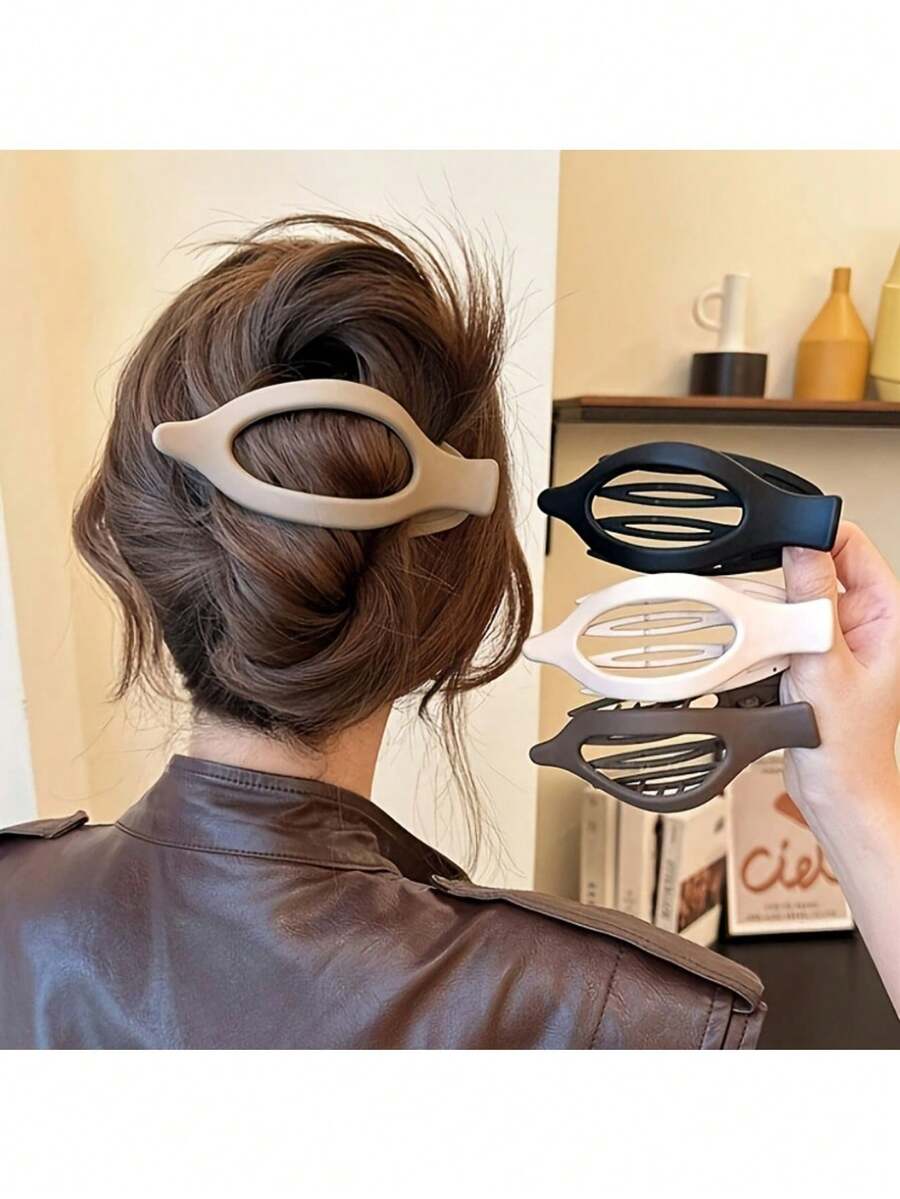 4 قطع/1 قطعة مشابك شعر بيضاوية ذات لمعة خافتة، إكسسوارات شعر أنيقة وعملية بألوان صلبة متناسقة، مناسبة للاستخدام اليومي والحفلات والتنقل والعطلات، لتثبيت الذيل والكعكة وغسل الوجه والمكياج وتنسيق الملابس، إكسسوارات مشابك شعر موسمية للخريف والشتاء للنساء