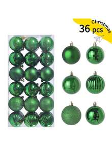36pcs/Set Christmas Balls Set - Assorted Styles, Plastic Hanging Decorations For Christmas Tree, Bohemian Style, Ideal For Thanksgiving, Christmas Decorations, Scene Decor, Festivals Decor, Room Decor, Home Decor, Offices Decor, Theme Party Decor, Christmas Decor, Christmas Balls Winter Christmas Decorations Home Christmas Gifts Christmas Decor