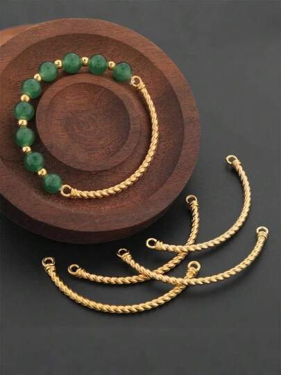 1/2/10 st. tvinnade ihåliga pärlkopplingar i legering, böjda distanspärlor i kinesisk stil för armband, rörlänkspärlor för smyckestillverkning, gör-det-själv-armbandstillbehör, handgjort pärlkit för halsband och fotlänkshantverk