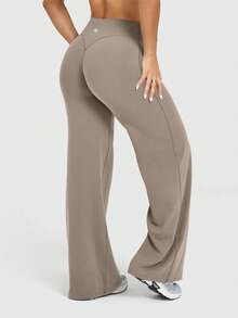 OQQ Yoga Pants Women High Waist Stretch Casual Soft Straight Leg Bottoms - Volcanic Gray - 查看 1