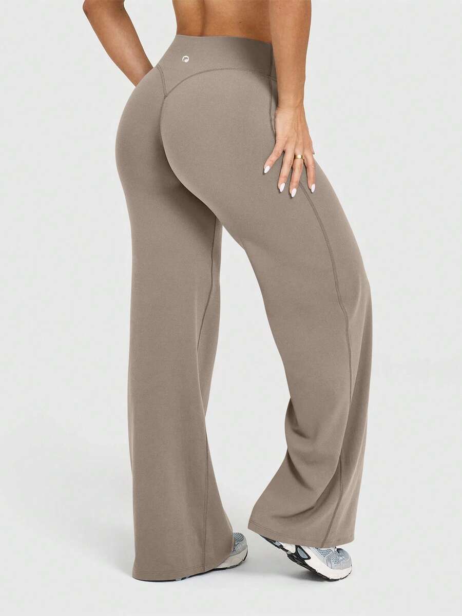 OQQ Yoga Pants Women High Waist Stretch Casual Soft Straight Leg Bottoms - Volcanic Gray - 查看 1