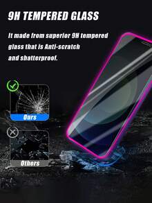 【2片装】钢化玻璃紫色夜光防窥保护膜，夜间发光方便查找手机，个性化设计，护眼，超清晰，兼容保护壳，防摔，防刮，防碰撞，全覆盖，易于安装，兼容 17e/17 Pro Max/17 Pro/17 Air/17/16/16 Pro/16 Plus/16 Pro Max/15/15 Plus/15 Pro/15 Pro Max/14/14 Plus/14 Pro/14 Pro Max/13 Mini/13/13 Pro/13 Pro Max/12 Mini/12/12 Pro/12 Pro Max/11/11 Pro/11 Pro Max等型号。 - 紫色 - 查看 3