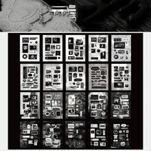 1 pezzo Libro di adesivi in stile minimalista, adesivi sagomati estetici Ins per scrapbooking, decorazione di custodie per telefono, forniture per artigianato