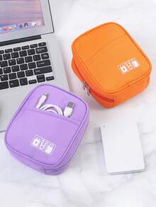 1 件大容量纯色数码收纳包，防震数据线充电器，数码杂物分类收纳包，多功能收纳包，多种颜色可选充电器盒移动电源手机充电器数码相机配件 - 彩色 - 查看 10