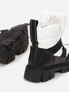 Botas de neve acolchoadas e sem cadarço para uso diário - Branco - Ver 6