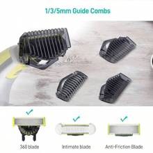 Peines guía de 1/3/5 mm compatibles con la afeitadora Norelco OneBlade, kit de protectores, recambios de protectores de recortadora para cara y Body