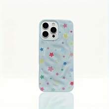 Funda colorida con diseño brillante de meteorito arrugado, resistente a golpes. Compatible con phone 16 Pro, 15, 14 Plus, 13, 12 y 11. Ideal para Año Nuevo, Pascua, Halloween, amigos y familia. - azul claro - Ver 1