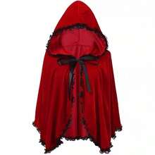 Capa con capucha de vampiro, chal con volantes, Caperucita Roja, apto para todo tipo de festivales, fiestas, disfraces de Halloween y Navidad