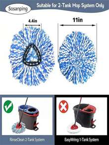 1/2/3/6 件超细纤维拖把替换头，兼容 O-Cedar 系统，拖把替换头，可水洗拖把替换布，除尘拖把头，干湿两用，易于清洁，清洁用品，返校用品 - 多色 - 查看 4