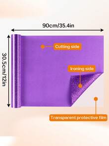 12 Solid Color Glitter Vinyl Sheets, Sparkle Glitter Lettering Film, 30.5cm X 90cm / 12in X 3ft, DIY Pattern Heat Transfer Vinyl - Multicolor - View 3