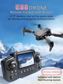 CASRRA This Upgraded E88 Drone Is Equipped With A Camera And Has A Screen Remote Control Function, Allowing You To View The Latest E88 Drone's Flight Footage In Real-Time. It Features A 720P Dual Camera, Brushless Motors, Altitude Control, Gesture Control, Gravity Sensing, Foldable Body, And Auto-Capture Capabilities, Making It Suitable For Indoor And Outdoor Use. It Is Affordably Priced, Making It An Ideal Toy For Adult Drone Enthusiasts And A Great Birthday Or Holiday Gift. - Black - View 8