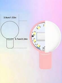 Luz LED de selfie compatible con iPhone, iPad, computadora portátil, mini anillo de luz, luz de relleno de foto, anillo de luz de video, lámpara de clip de fotografía, adecuada para selfies y transmisión en vivo, capacidad de batería de luz portátil: 30mAh
